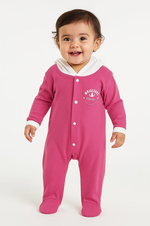 Full Cover Baby Cotton Romper | Soft Front Open Onesie for Better Baby Sleep